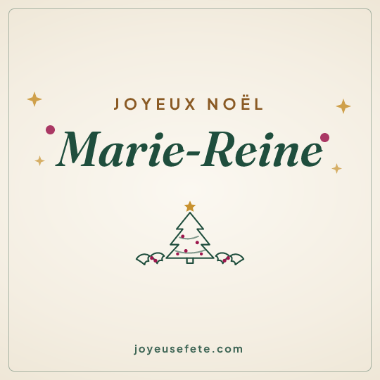 Image carrée « Joyeux Noël Marie-Reine » pour WhatsApp