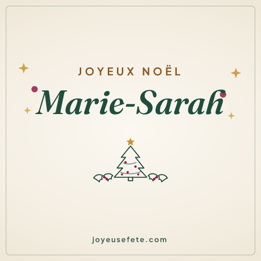 Image carrée « Joyeux Noël Marie-Sarah » pour WhatsApp