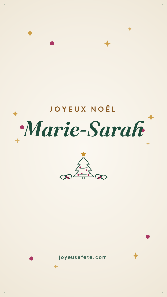 Image « Joyeux Noël Marie-Sarah » au format story