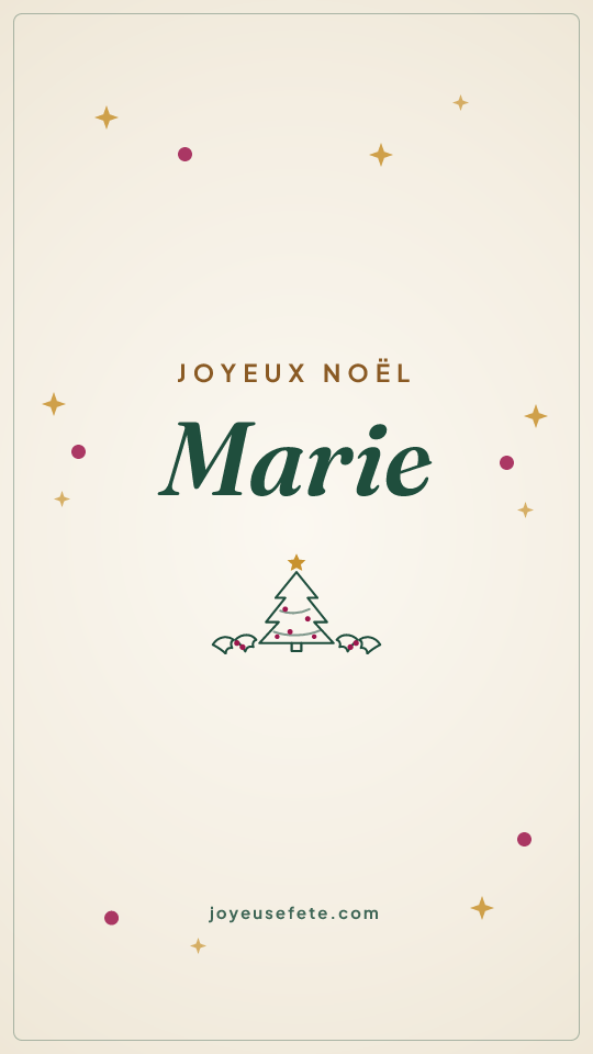Image « Joyeux Noël Marie » au format story