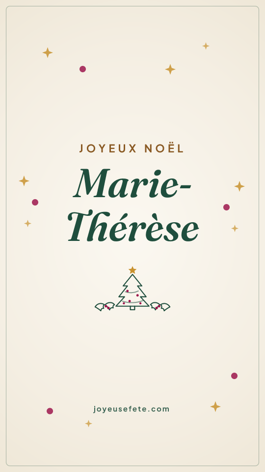 Image « Joyeux Noël Marie-Thérèse » au format story