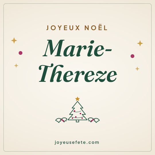 Image carrée « Joyeux Noël Marie-Thereze » pour WhatsApp