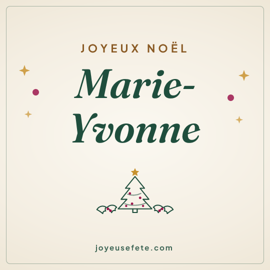 Image carrée « Joyeux Noël Marie-Yvonne » pour WhatsApp