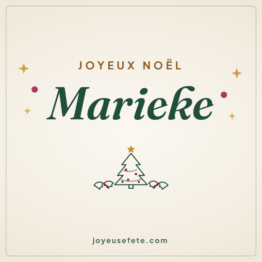 Image carrée « Joyeux Noël Marieke » pour WhatsApp