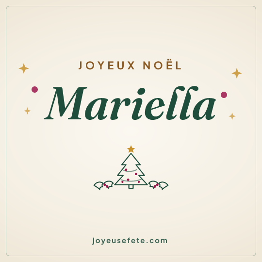 Image carrée « Joyeux Noël Mariella » pour WhatsApp