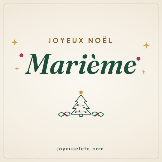Image carrée « Joyeux Noël Marième » pour WhatsApp