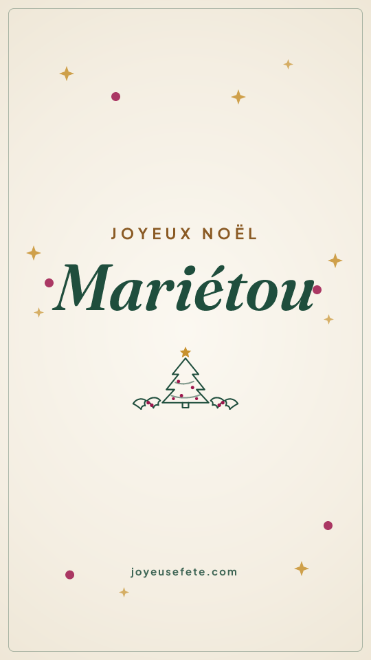 Image « Joyeux Noël Mariétou » au format story