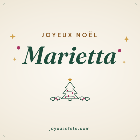 Image carrée « Joyeux Noël Marietta » pour WhatsApp