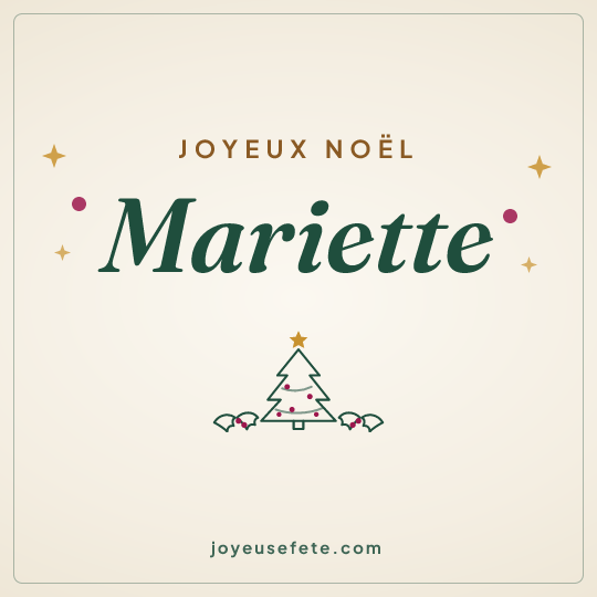 Image carrée « Joyeux Noël Mariette » pour WhatsApp