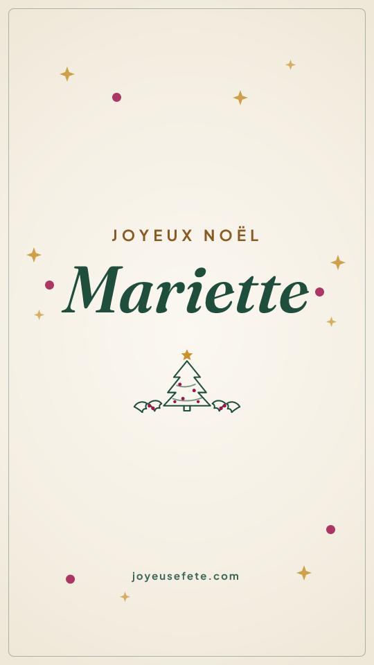 Image « Joyeux Noël Mariette » au format story