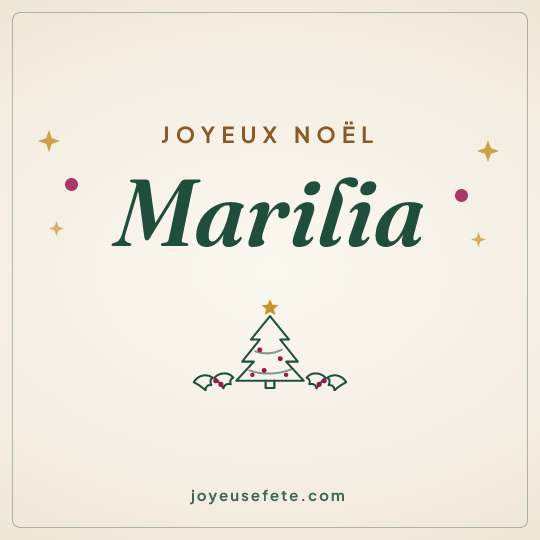 Image carrée « Joyeux Noël Marilia » pour WhatsApp