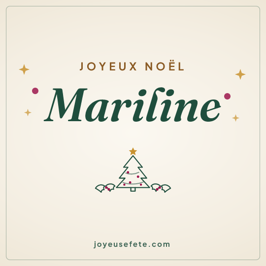 Image carrée « Joyeux Noël Mariline » pour WhatsApp
