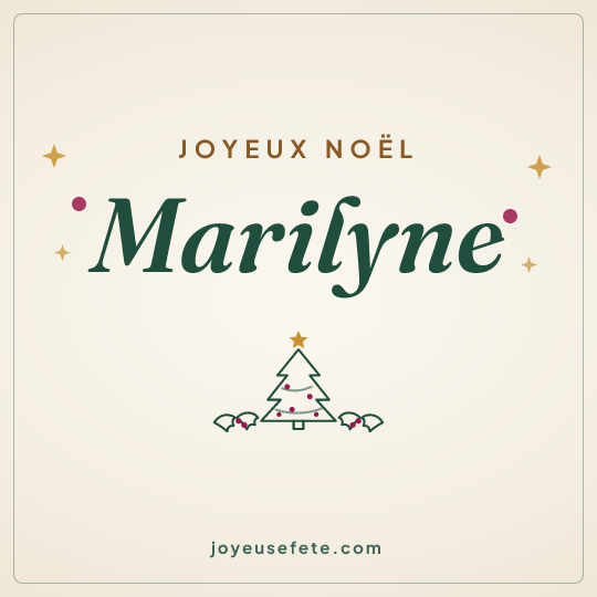 Image carrée « Joyeux Noël Marilyne » pour WhatsApp