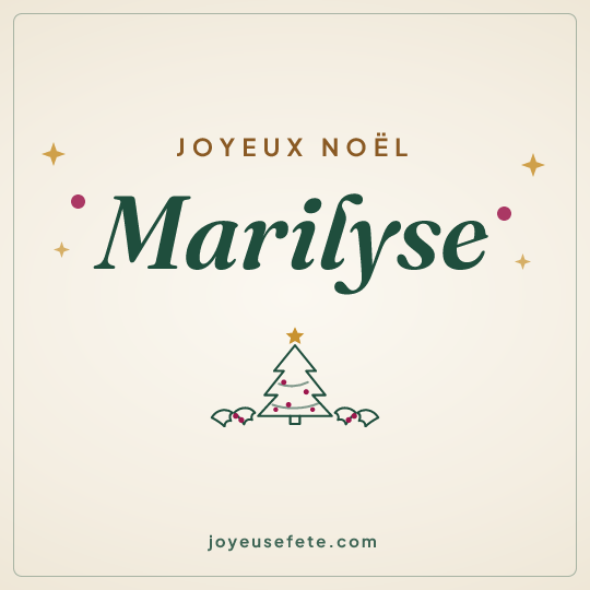 Image carrée « Joyeux Noël Marilyse » pour WhatsApp