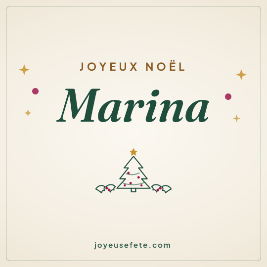 Image carrée « Joyeux Noël Marina » pour WhatsApp