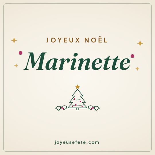 Image carrée « Joyeux Noël Marinette » pour WhatsApp