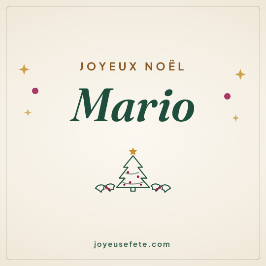 Image carrée « Joyeux Noël Mario » pour WhatsApp