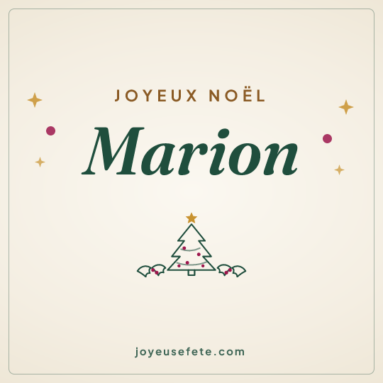 Image carrée « Joyeux Noël Marion » pour WhatsApp