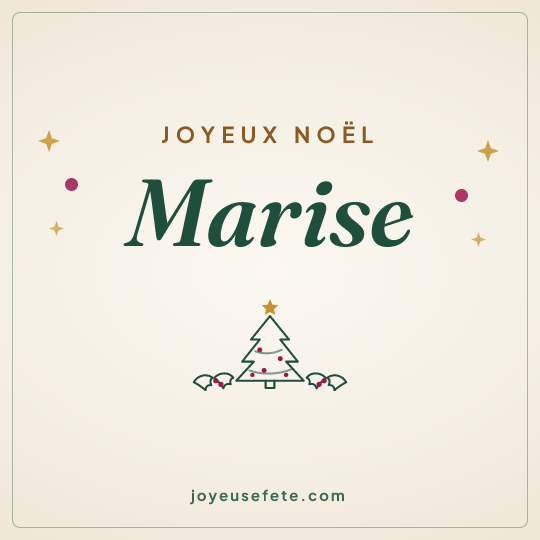 Image carrée « Joyeux Noël Marise » pour WhatsApp