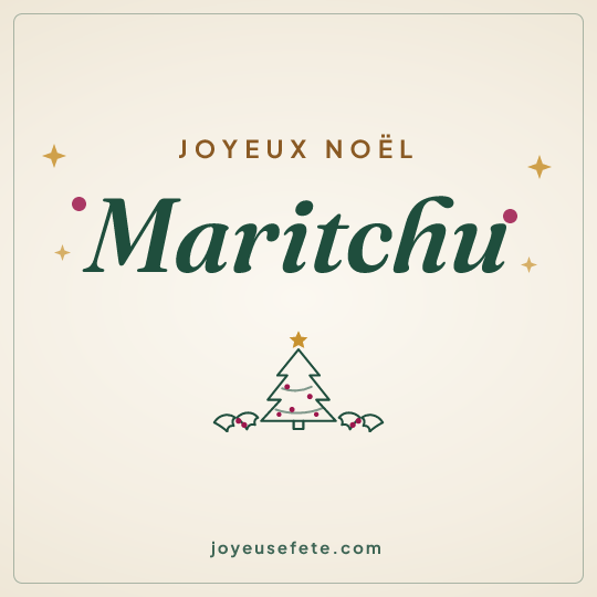 Image carrée « Joyeux Noël Maritchu » pour WhatsApp