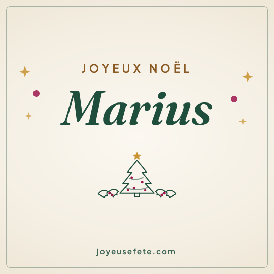 Image carrée « Joyeux Noël Marius » pour WhatsApp