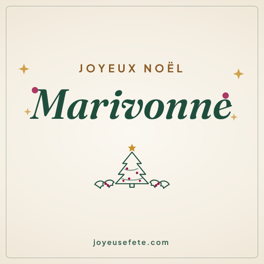 Image carrée « Joyeux Noël Marivonne » pour WhatsApp