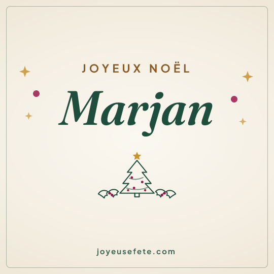 Image carrée « Joyeux Noël Marjan » pour WhatsApp