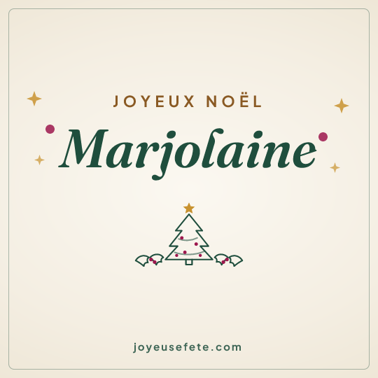 Image carrée « Joyeux Noël Marjolaine » pour WhatsApp