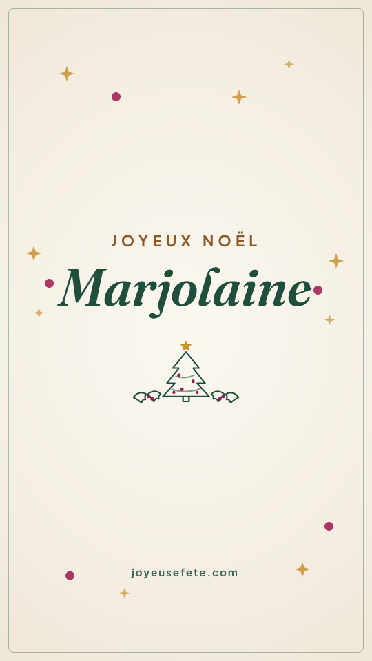 Image « Joyeux Noël Marjolaine » au format story