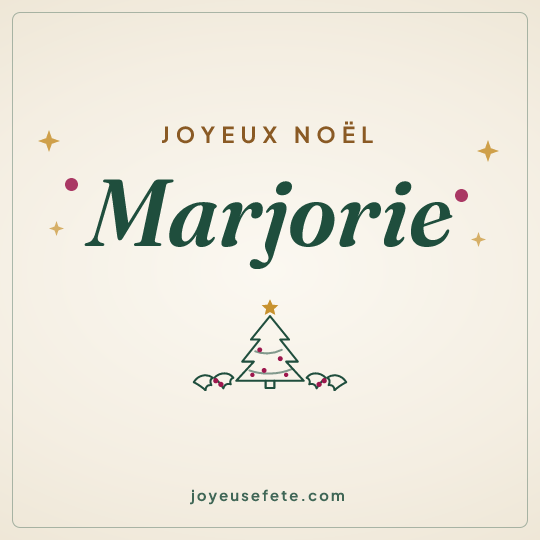 Image carrée « Joyeux Noël Marjorie » pour WhatsApp