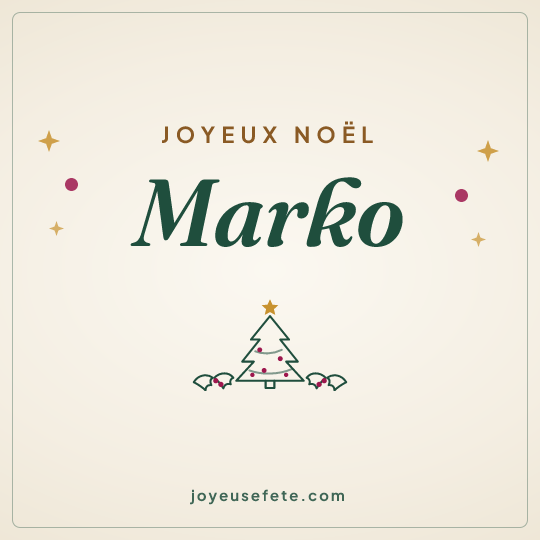 Image carrée « Joyeux Noël Marko » pour WhatsApp