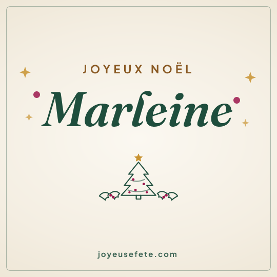 Image carrée « Joyeux Noël Marleine » pour WhatsApp