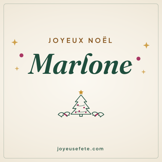 Image carrée « Joyeux Noël Marlone » pour WhatsApp