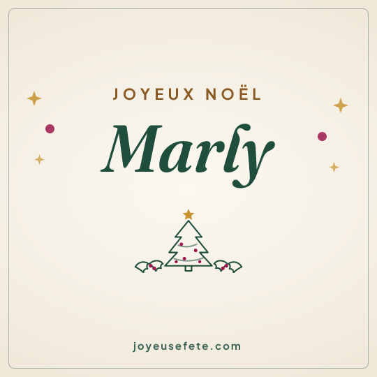 Image carrée « Joyeux Noël Marly » pour WhatsApp
