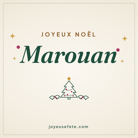 Image carrée « Joyeux Noël Marouan » pour WhatsApp