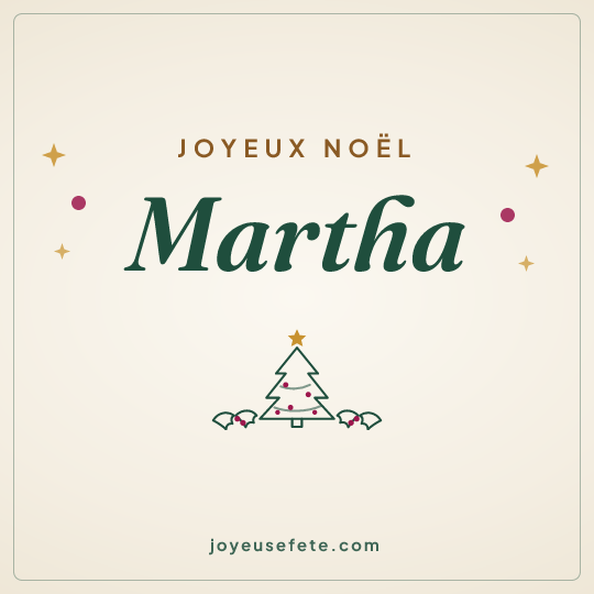 Image carrée « Joyeux Noël Martha » pour WhatsApp