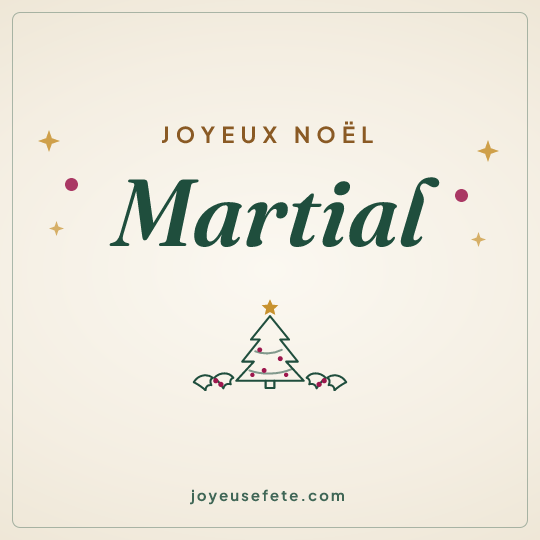Image carrée « Joyeux Noël Martial » pour WhatsApp