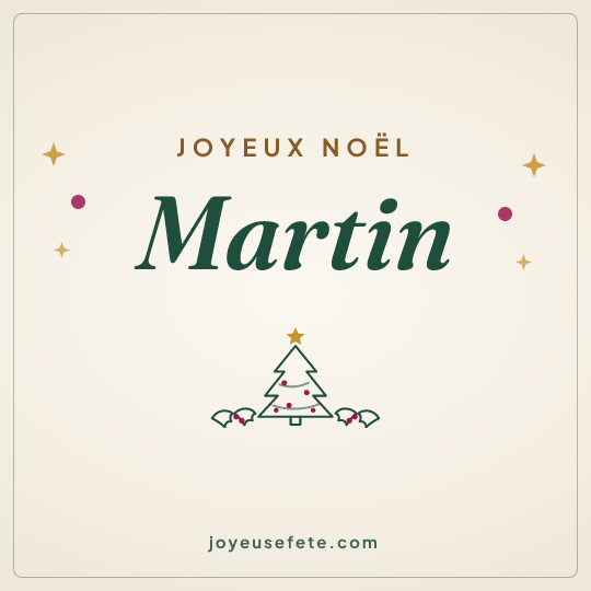 Image carrée « Joyeux Noël Martin » pour WhatsApp