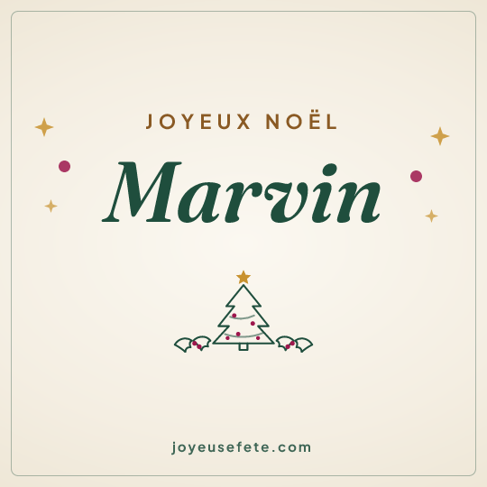 Image carrée « Joyeux Noël Marvin » pour WhatsApp