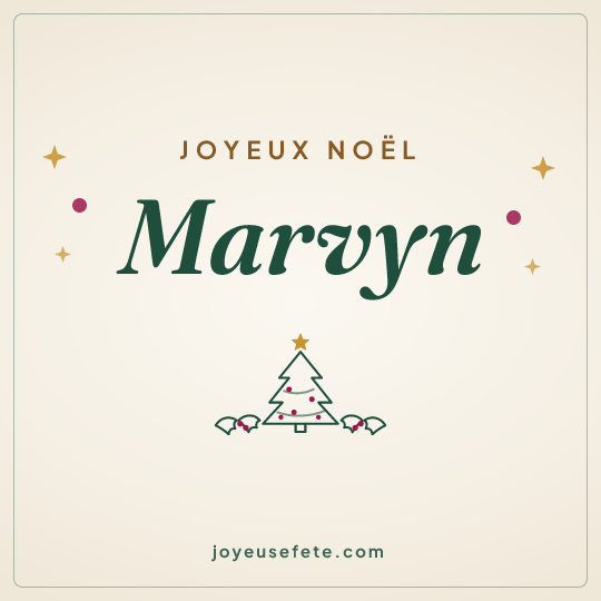 Image carrée « Joyeux Noël Marvyn » pour WhatsApp