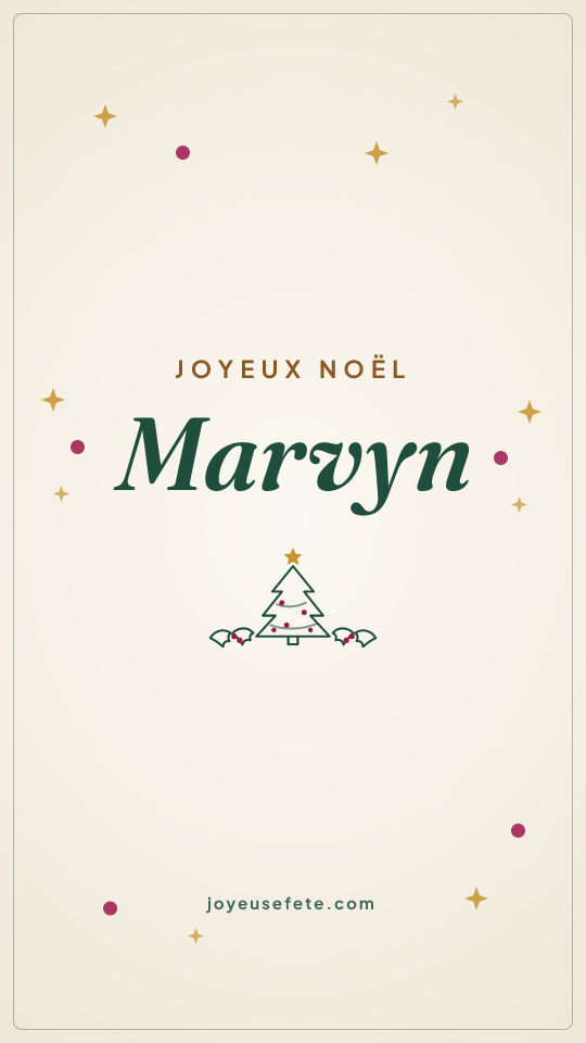 Image « Joyeux Noël Marvyn » au format story