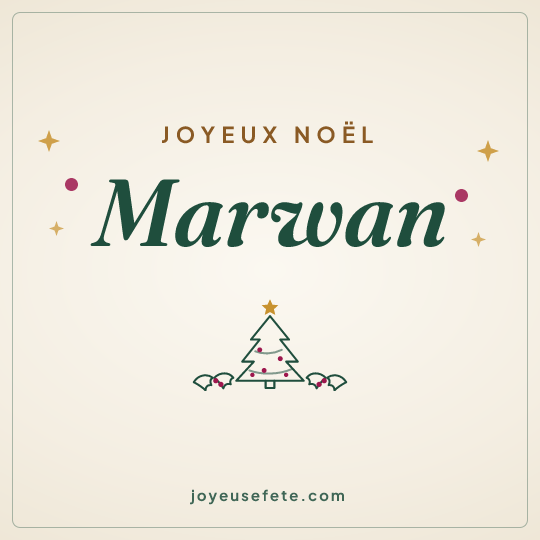 Image carrée « Joyeux Noël Marwan » pour WhatsApp