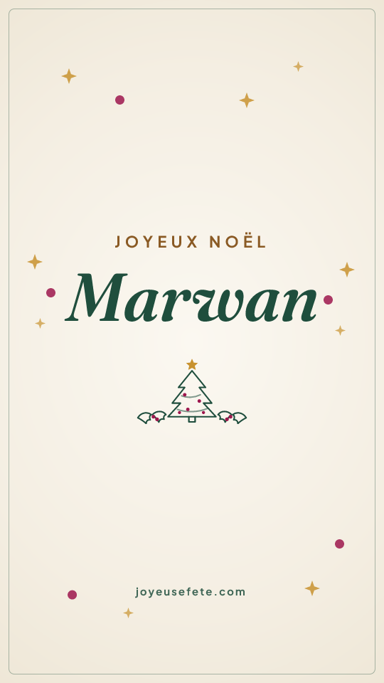 Image « Joyeux Noël Marwan » au format story