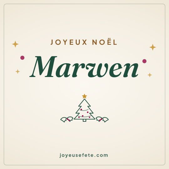 Image carrée « Joyeux Noël Marwen » pour WhatsApp