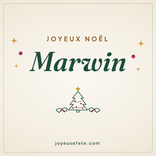 Image carrée « Joyeux Noël Marwin » pour WhatsApp