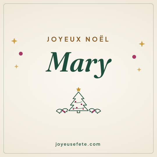 Image carrée « Joyeux Noël Mary » pour WhatsApp