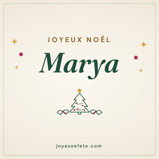 Image carrée « Joyeux Noël Marya » pour WhatsApp