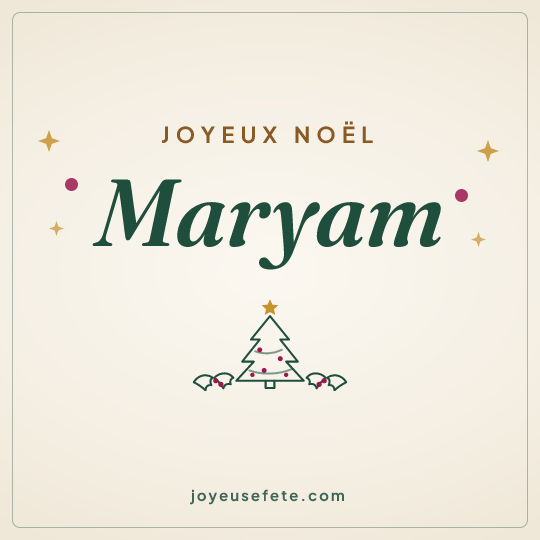 Image carrée « Joyeux Noël Maryam » pour WhatsApp