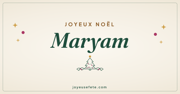 Image « Joyeux Noël Maryam » au format large
