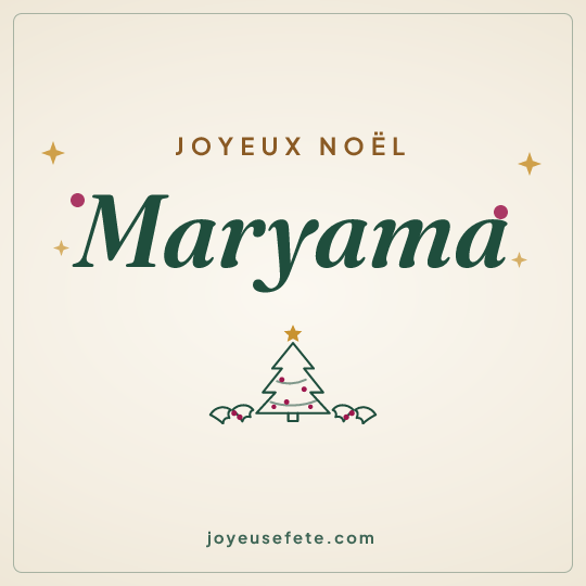 Image carrée « Joyeux Noël Maryama » pour WhatsApp